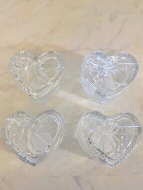 Glass Heart Shape Box- Set of 4